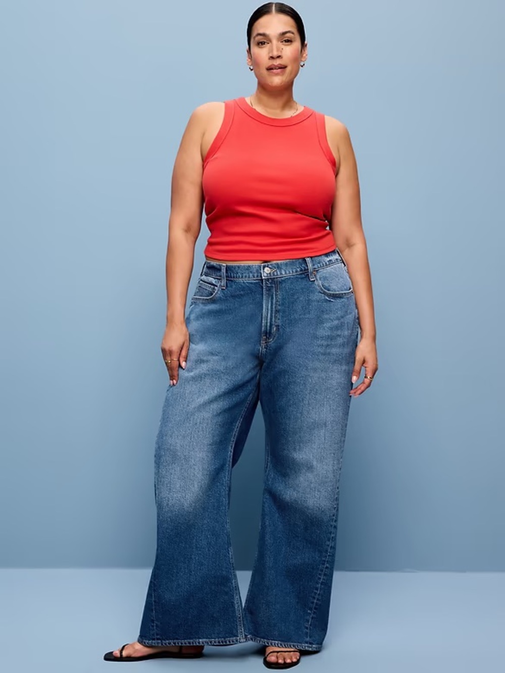 Old Navy Blue Denim Mid Rise Flare Jeans 20
